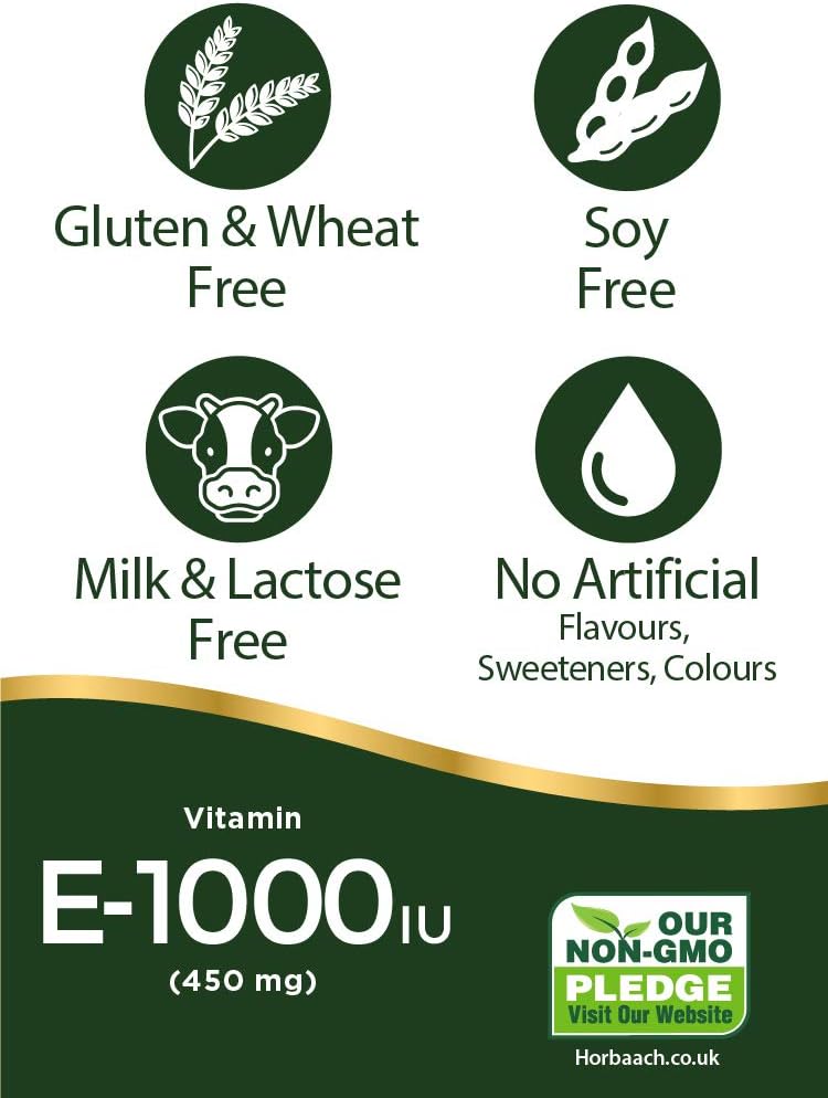 Vitamin E Capsules High Strength 1000iu, 200 count (Pack of 1) - Image 5