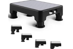 COOL-ANGLE Adjustable Step Stool for Bed, Bathtub, Car and Kitchen, 4-Level Height 3.4"-5", Non-Slip Platform with 6 Anti-Skid Feet – Step Stool for Adults Seniors Kids Maternal, Gray