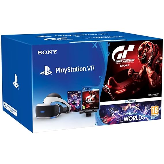 sony B07658SJ4M SAT-Zubehör Set Playstation 4, VR/PS Kamera / VR Worlds / GT Sport [Bundle] weiß