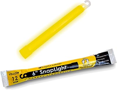 Cyalume 12 Hour 6" Yellow SnapLight Lightstick - Emergency Safety Illumination