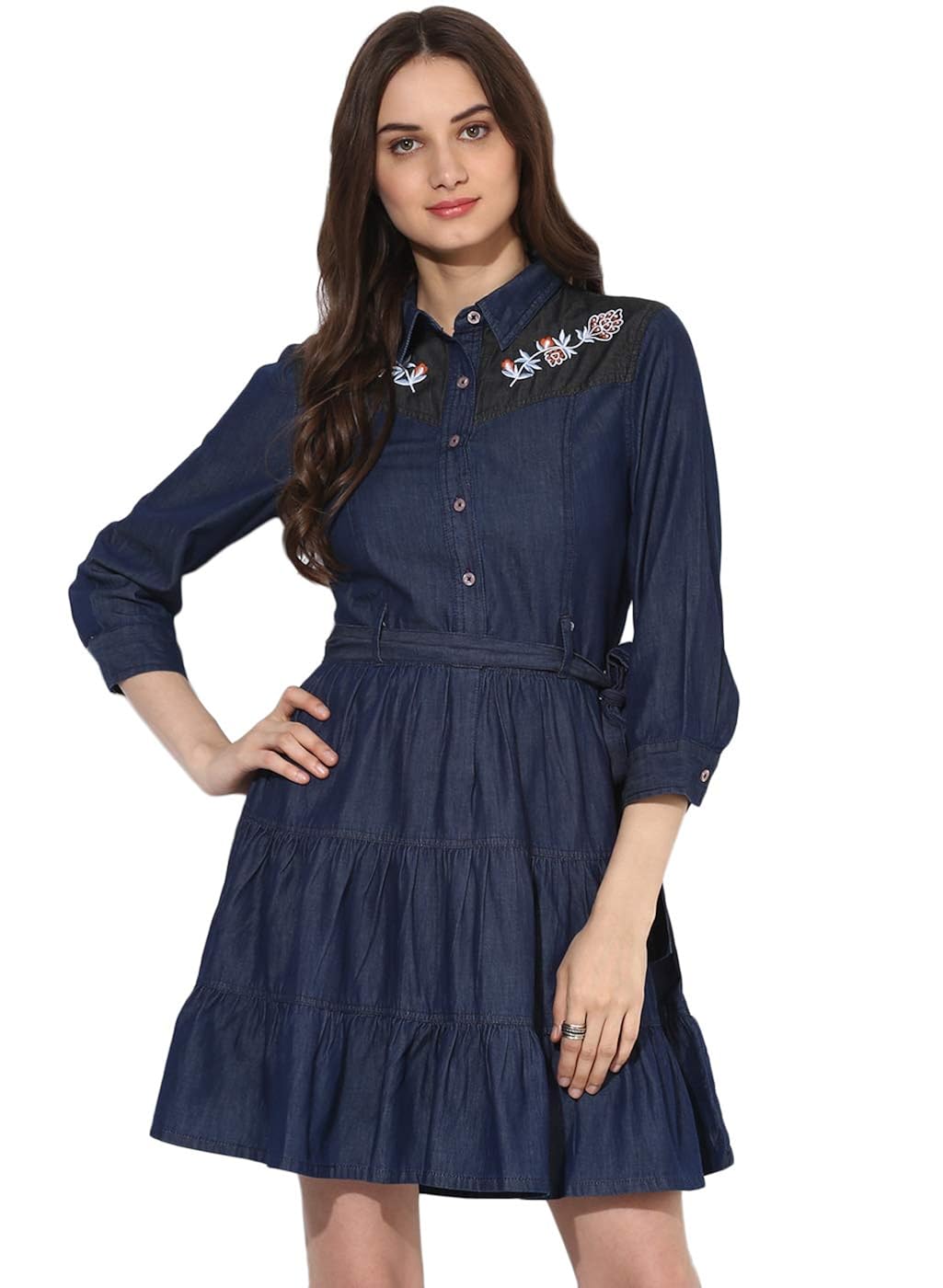 denim three quarter lengths womens