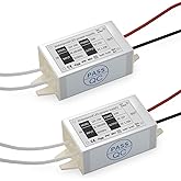 Lustaled DC 12V Power Supply Driver Transformer - 15W Waterproof IP67 120VAC to 12V DC Converter Constant Voltage Switching Power Supply for LED Strip Lights, G4 MR11 MR16 Display (2-Pack)