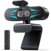 EMEET C60E Dual-Camera 4K Webcam for Streaming, Wide-Angle and Telephoto Cameras, Max 11X Hybrid Zoom & PDAF Autofocus, Remote Control, RGB Lighting, 2 Mics, Ideal for Livestreaming and Online Meeting