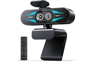 EMEET C60E Dual-Camera 4K Webcam for Streaming, Wide-Angle and Telephoto Cameras, Max 11X Hybrid Zoom & PDAF Autofocus, Remot