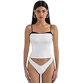 SUUKSESS Women Double Lined Spaghetti Strap Cami Going Out Y2k Sleeveless Tank Tops