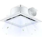 LUMLLSAJI Bathroom Exhaust Fan with Light 10" Ultra Quiet 1.0 Sones,1000LM | 5CCT, Exhaust Fan Mounting Opening 8"x8" in 110CFM Bathroom Fan with Light Ceiling Mount for Home, Bath, Office