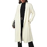 OUGES Women's Wool Blend Maxi Cardigan Open Front Oversized Long Coat Knitted Sweater 2026 Trendy Winter Outfits with Pockets