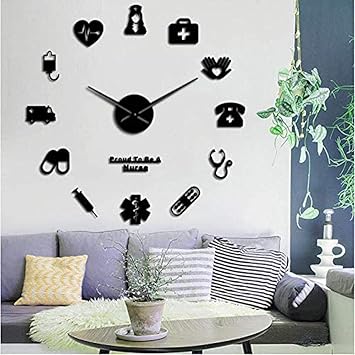 Orgulloso De Ser Una Enfermera Kit De Medico Y Enfermera Diy Reloj De Pared Grande Oficina Medica Hospital Hospital Decoracion De Arte Reloj De Manos Largas Reloj De Pared 37 Pulgadas Amazon Es