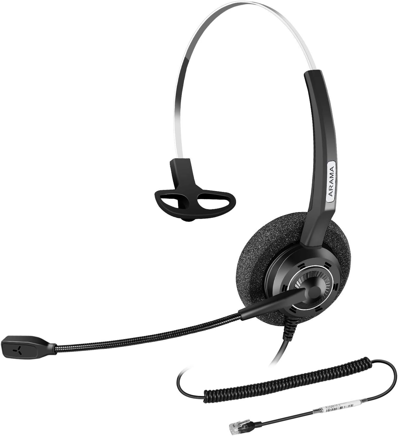 Arama Wired Phone Headset Mono w/Noise Canceling Mic for NEC Aspire Dterm Nortel Norstar Meridian Plantronics Polycom ShoreTel Siemens ROLM Toshiba Zultys Packet8 Landline Deskphones (A200S2)