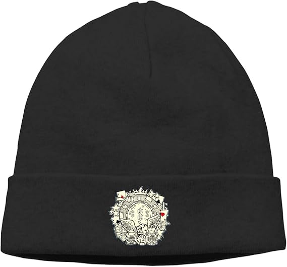 Skully Beanie Wool Knitted Cap Casino Elements Warm Hat Daily Slouchy