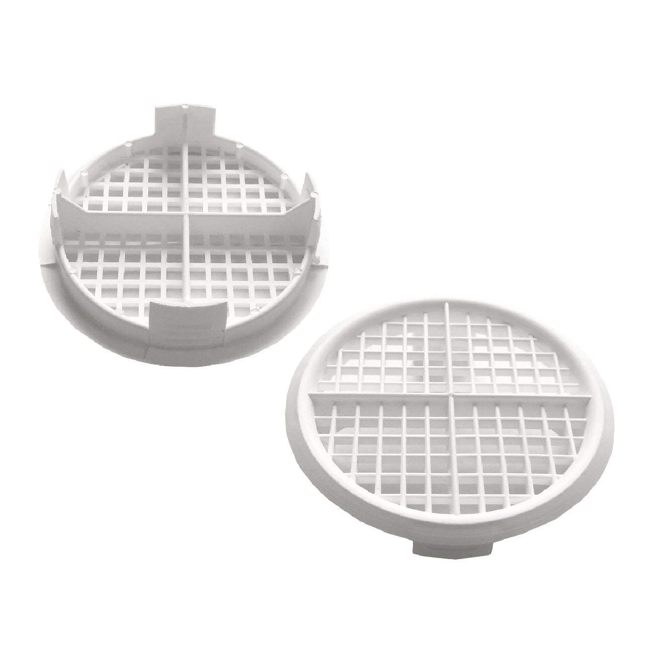 50 x 70mm White Plastic Round Soffit Air Vents / Upvc Push Fit Eaves Disc / Fascia