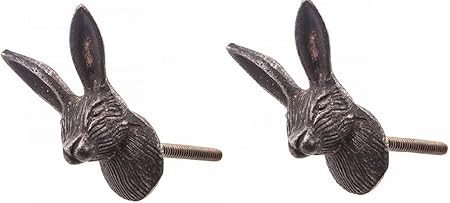 2 Pcs Of Vintage Hare Metallic Drawer Door Cupboard Knob Handles