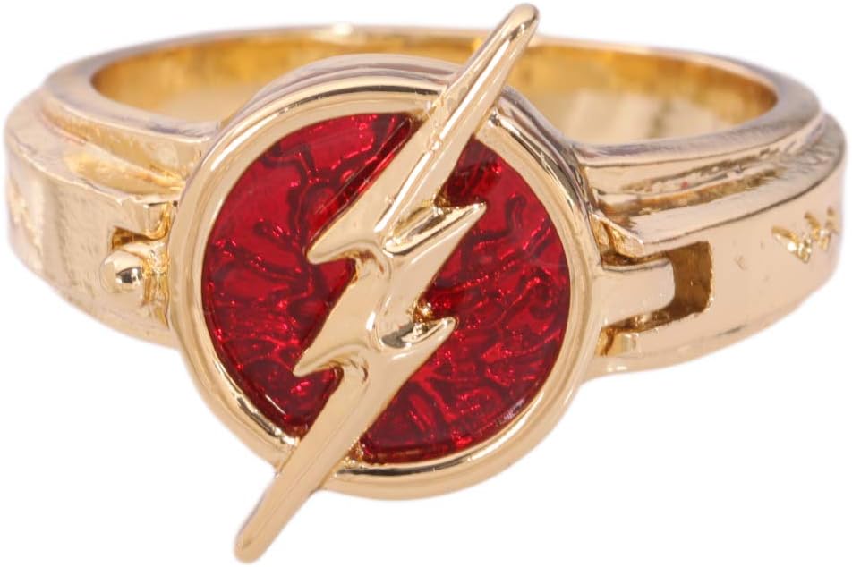 Ecooon 2pcs Flash Ring For Season 5 Fan Cosplay, Lightening Logo Fastest Man Stainless Steel Ring Band Package For Men Gift Jewelry, DC Comics Anime - View #5