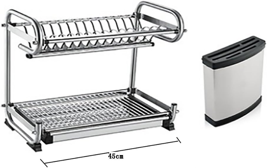Kitchen storage and organization Kitchen Shelf Bowl Rack Dropped Shelf Double Layer Stainless Steel Dishwasher Hanging Chopsticks Storage Kitchenware Shelf Wall Standing shelf units ( Color : C )