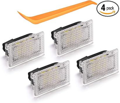Bougerv Car Interior Led Puddle Lights Bulbs Kit Ultra Bright Easy Plug With Prying Tool Tesla Model Accessories Replacement Lights Fit For Tesla