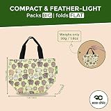 ECO CHIC Lightweight Foldable Insulated Lunch Bag Cute Sheep Green view 3