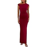 PRETTYGARDEN Women's 2026 Summer Formal Maxi Dresses Sleeveless One Shoulder Bodycon Ruched Mesh Wedding Guest Cocktail Dress
