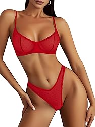Lilosy Sexy Mesh Sheer Underwire Push Up Women