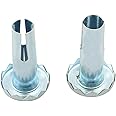 heyous 8PCS Caster Sockets 3/8" x 1-1/4" Metal Caster Stem Sleeve, Furniture Insert Wheel Mounting Stem for Chair Legs