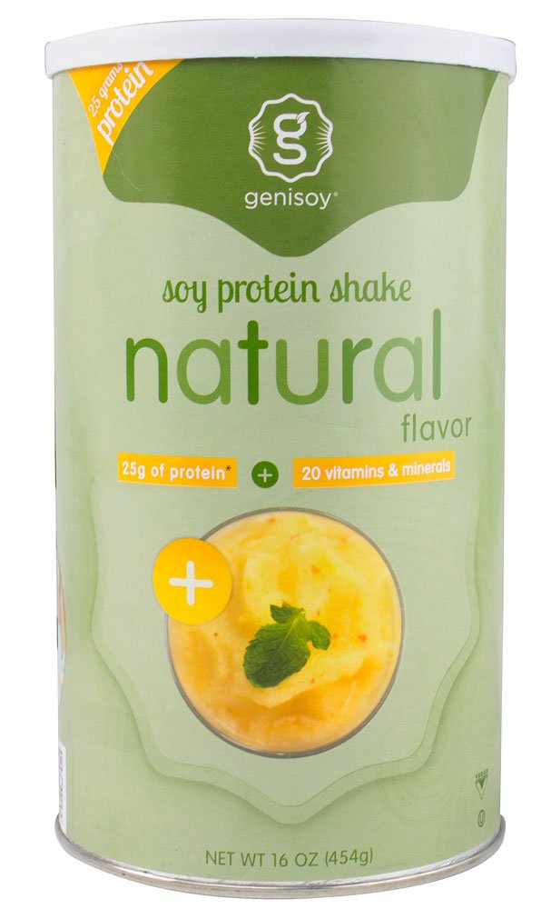 Genisoy Soy Protein Natural Shake, 16Ounce Canisters