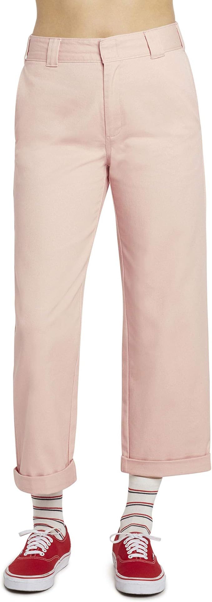 dickies roll hem black crop work pants