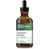 GAIA HERBS PRO Digestive Bitters with Turmeric - with Herbs Traditionally Used to Support Healthy Digestion* - Herbal Formula - Great for Travel - 2 Fl Oz (30 Servings)