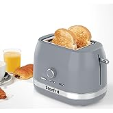 Starfrit 2-Slice Toaster – 7 Adjustable Browning Levels – Removable Tray – 850W - Grey