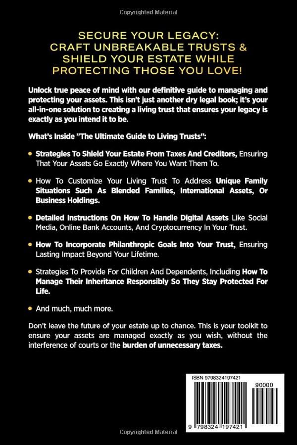 The Only Living Trusts Book You’ll Ever Need: How to Make Your Own Living Trust, Avoid Probate & Protect Your Heirs (Plus Protect Your Assets & Save Thousands on Taxes) (Wealth Strategy) The Only Living Trusts Book You’ll Ever Need: How to Make Your Own Living Trust, Avoid Probate & Protect Your Heirs (Plus Protect Your Assets & Save Thousands on Taxes) (Wealth Strategy) Paperback Audiobook Ki