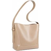 MFFOR Genuine Leather Tote Bag,Shoulder Purse for Women,Hobo Crossbody Bags | 9.8*4.3*10.1inch, Bucket handbags, Slouchy, Solid color, Wide adjustable strap, Work, Travel