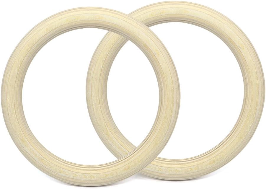 EVERGD Pair of Wooden Gymnastic Olympic Gym Adjustable Rings Hoops For Crossfit Strength Workout Training Pull Ups - Image 4