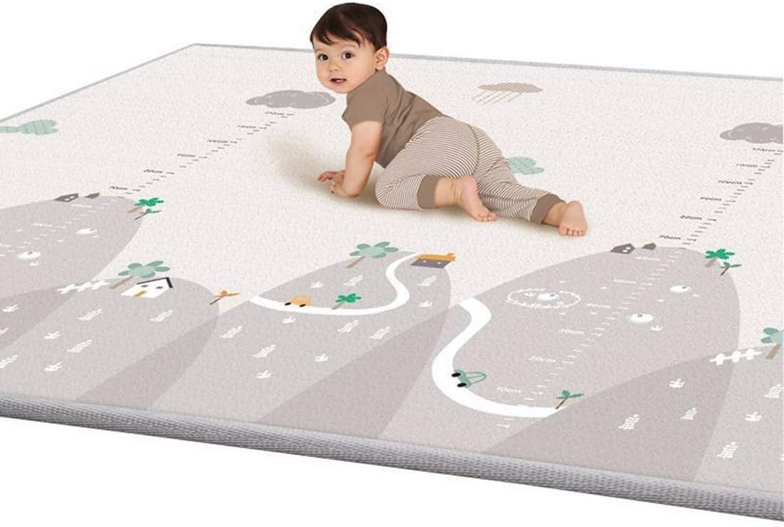 ICDOT Baby Crawling Mat, 200 x 180 x 1 cm Non Toxic Floor Mat Foam Play Mat Double-Sided Waterproof Baby Play Mat for Toddler Boy Girl (Color : Style-1)