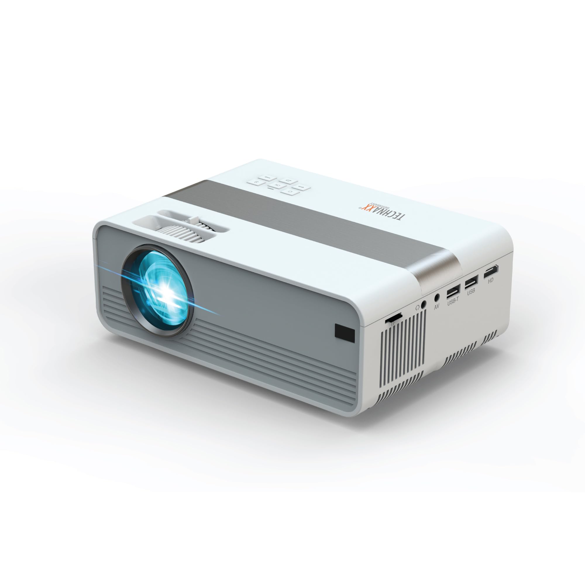 Technaxx Mini-LED HD Projector – Portable Home Cinema Beamer with Native 720P Resolution, 176" Display, 40000h LED Lifetime, HDMI/USB/VGA/AV/microSD – Ideal for Movies, Gaming&Presentations - TX-127