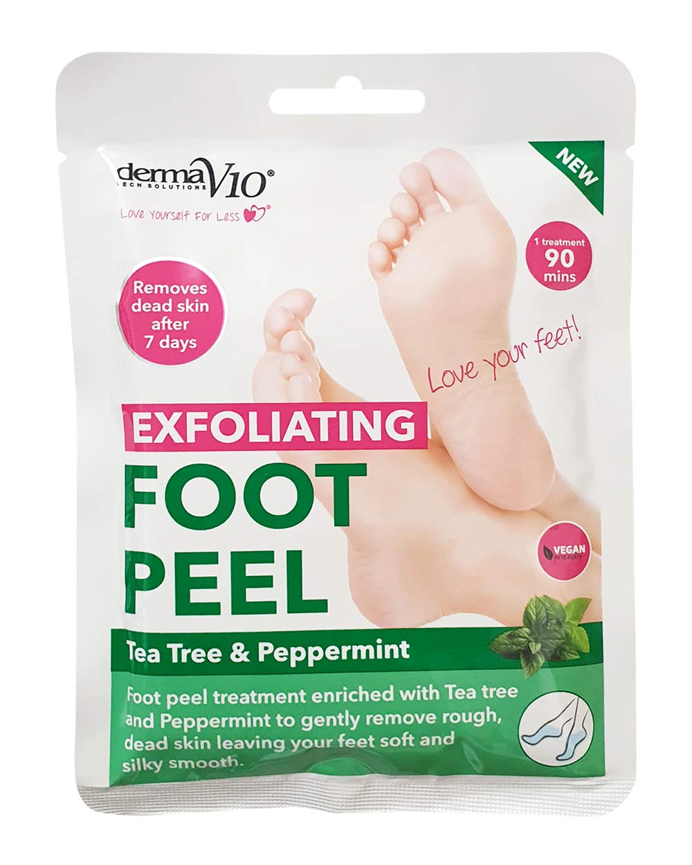 Derma V10 Exfoliating Foot Peel with tea tree & peppermint, 500 g, (pack of 12), FOOTPEELTTREEPMINT