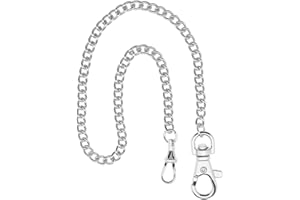 SING F LTD Pocket Watch Chain Vest Chain Albert with Lobster Clasp 14.5 Inch Classic Metal Plating Hanging Watch Chain, Silve