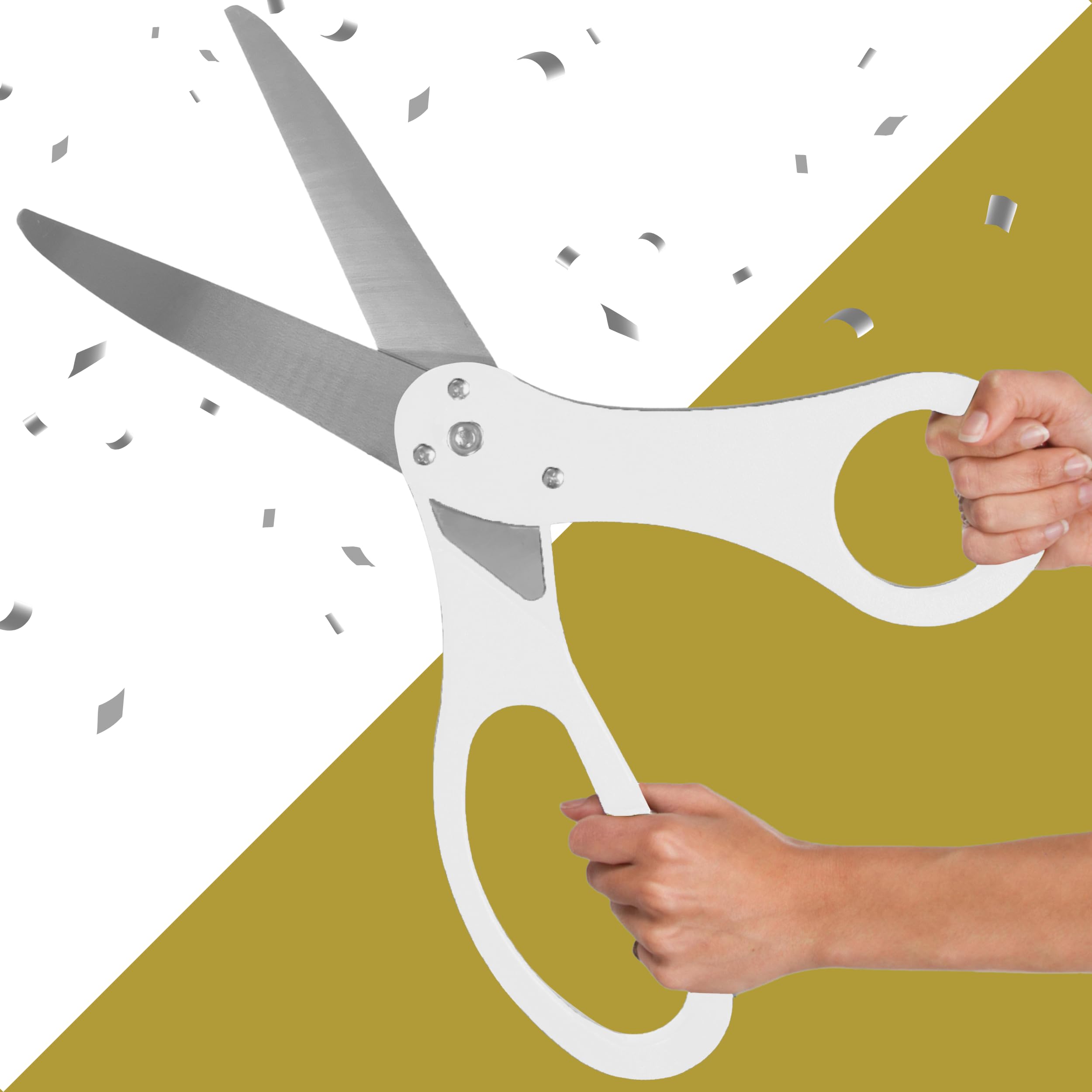 Photo 1 of 20 Inch Oversized Grand Opening Scissors - Giant White Sharp Ribbon Cutting Scissors Big Ribbon Cutting Ceremony for Inaugurations Business Openings and Special Events