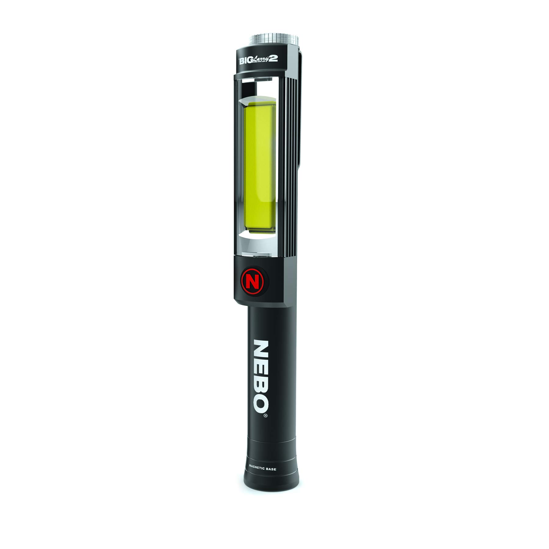 NEBO Magnetic NE6737 Big Larry 2 Pocket Work Light - Powerful LED Pen Inspection Flash Light, Black Torch