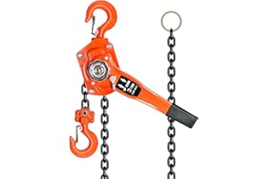 YTOXEO 3 Ton Manual Lever Chain Hoist, 6600 lbs Capacity 10 FT Come Along, Manual Ratchet Chain Puller Hoist, G80 Galvanized Carbon Steel with 2 Heavy Duty Hooks for Garages Warehouse (10 FT-3T)