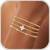 Cuzmly Bracelets for Women, Waterproof 14K Gold/Silver Plated Stackable Bracelets for Women Non Tarnish Trendy Dainty Paperclip Figaro Box Herringbone Hand Chain Bracelet Pack Stack Adjustable Jewelry for Women
