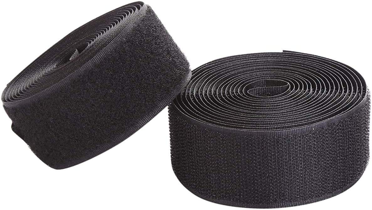IHKFILAN Sew On Hook and Loop Tape Fastening Nylon Fabric Tape Sewing Tapes Both Sides Included (Black, 5 cm x 5 Meters) — image 1