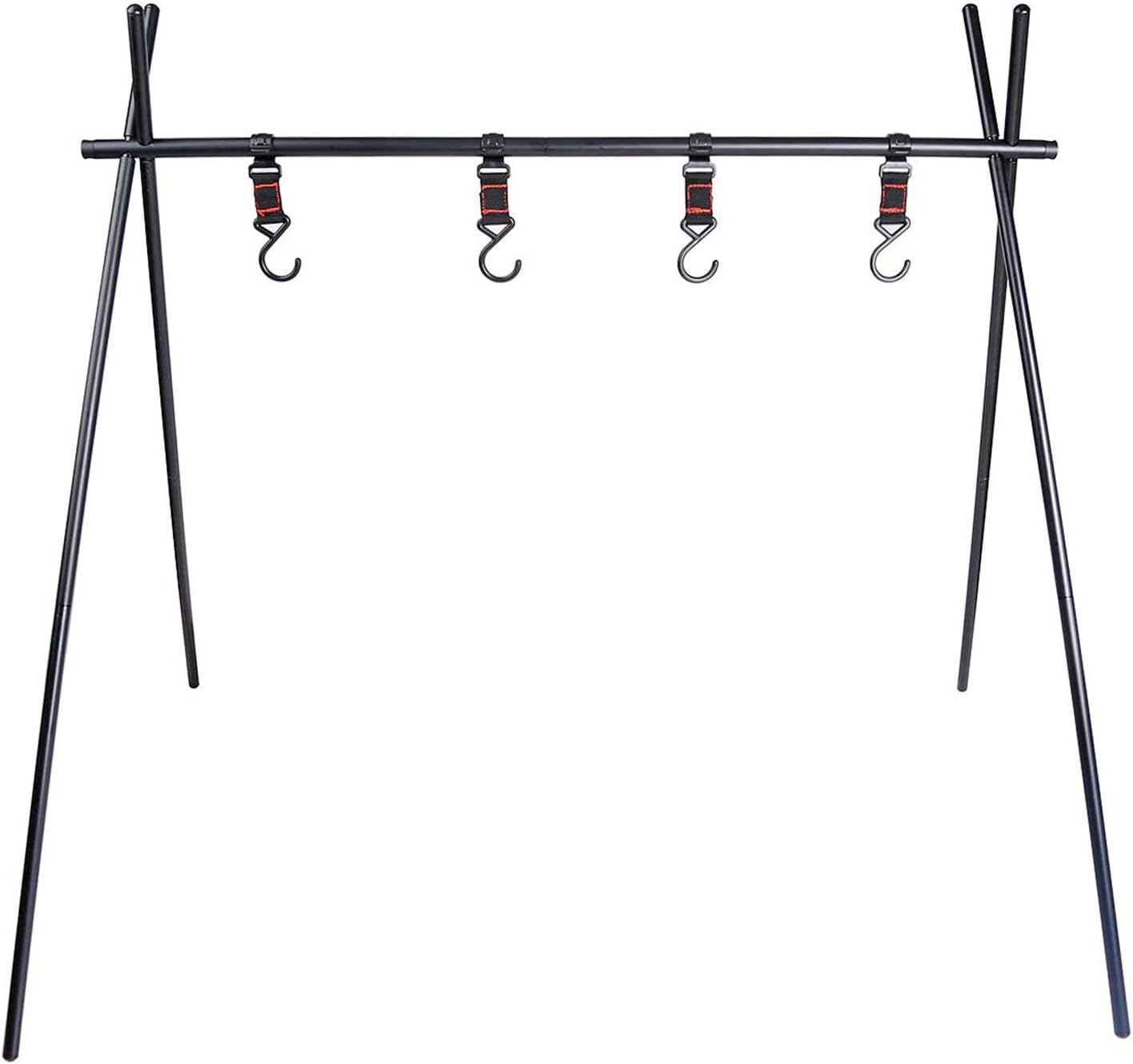 Yoler Camping Tripod Grill for Cooking, Clothing Drying Rack, Foldable Portable Hanger, Aluminum Alloy Campfire Stand for Backyard Camping Picnic with Storage Bag