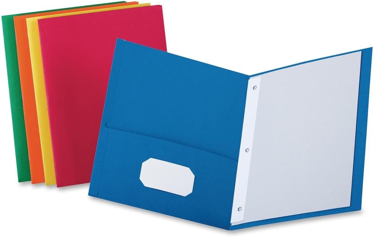 2-Pocket Paper Folders with Fasteners 