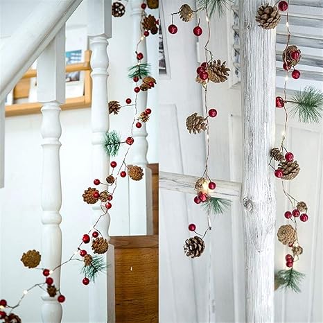 GLNB DYI Festival, luces de hadas de fiesta, 2 m 20 leds piña ramas de