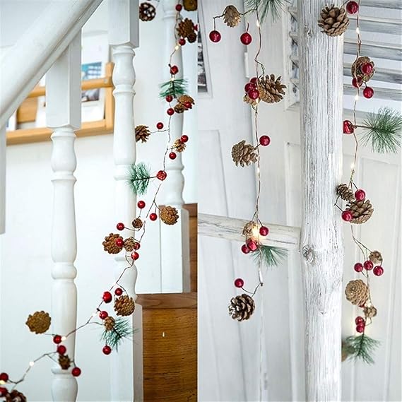 GLNB DYI Festival, luces de hadas de fiesta, 2 m 20 leds piña ramas de