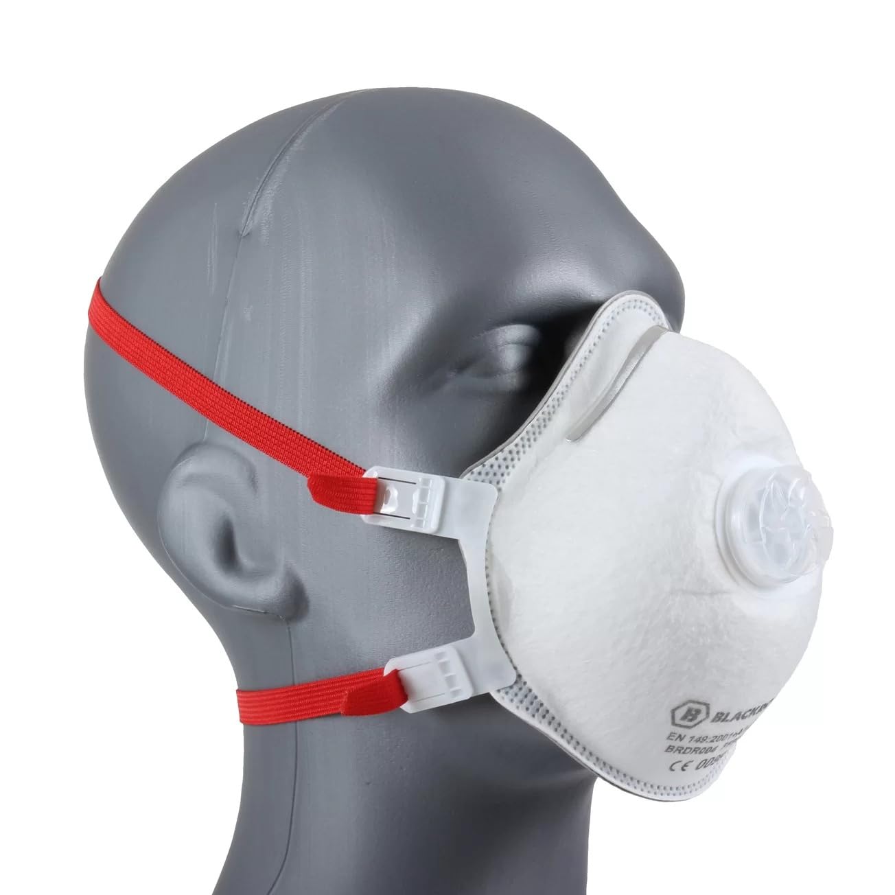 FFP3 Face Mask Pk 1 - Disposable Moulded Respirator - EN149 CE Certified – Advanced 3 Layer Filtering of Particles, Vapours and Fumes - Exhalation Valve, Elasticated Ear Loops and Pliable Nose Bridge