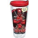 Tervis Made in USA Double Walled Marvel - Deadpool Insulated Tumbler Cup Keeps Drinks Cold & Hot, 24oz, Nerd