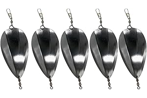 KOKOPROS Kokanee Salmon Jet Dodgers & Spring Hammered Jet Dodger 4 to 4.5 Inch – Steel Plated Metal Fishing Lures – 5-Pack Sets for Salmon & Trout