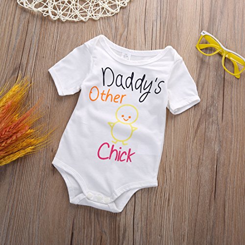 Baby Girls Daddys Other Chick Funny Short Sleeve BodySuit(0-6M)