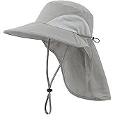 Home Prefer Outdoor UPF50+ Sun Hat Wide Brim Mesh Fishing Hat with Neck Flap