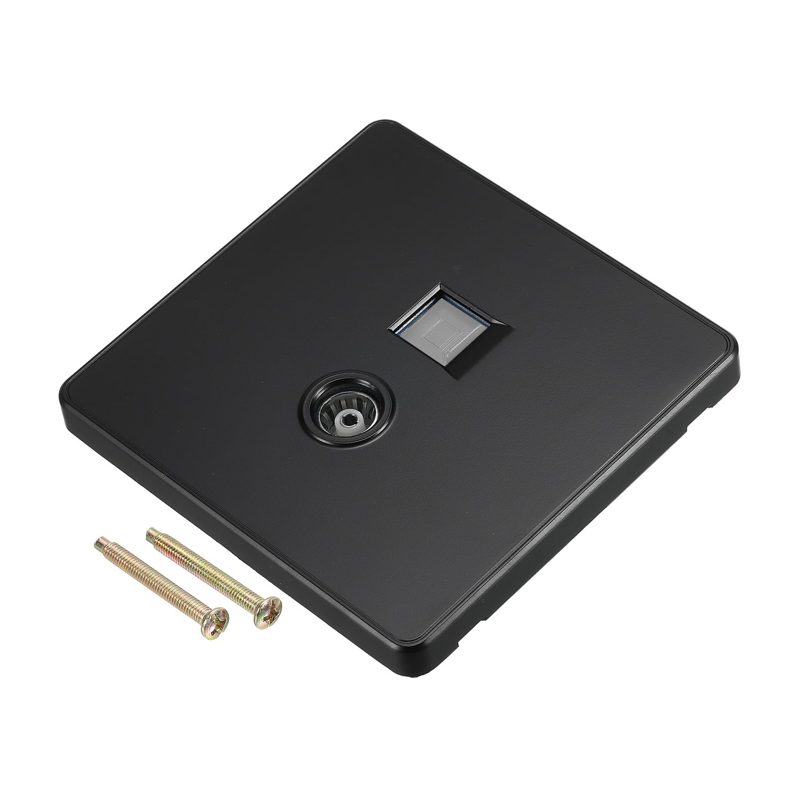 PATIKIL RJ45 CAT6 Socket TV Wall Plate Outlet Black for Home Office