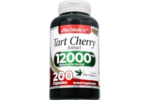 FITO MEDIC'S Lab | tart cherry capsules |200 capsules |12000 mg| tart cherry | tart cherry extract | cherry| cherry extract | concentrate extract |Ultra high Absorption.